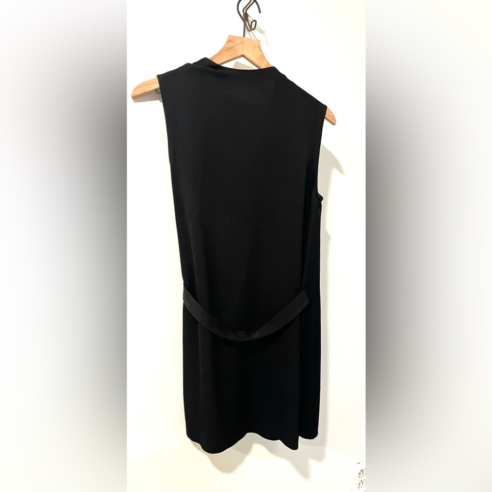 Maje - Black Draped V-Neck Mini Dress - Picture 3 of 4